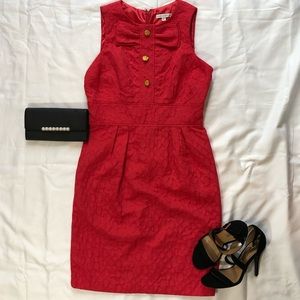 Sandra Darren Spring Red Bow Mini Dress